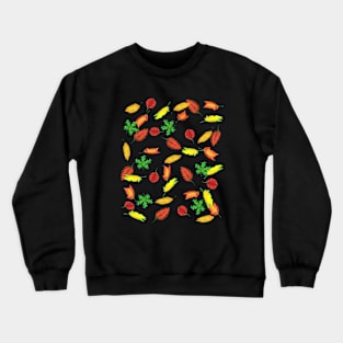 Loose Fall Leaves (Black Background) Crewneck Sweatshirt